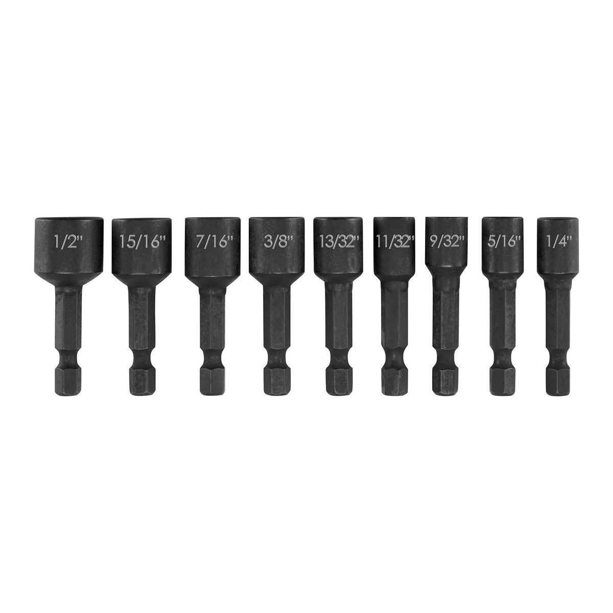 1-3/4 in. Impact Rated Magnetic SAE Nut Setters, 9 Piece