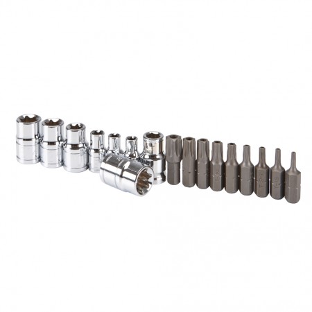 1/4 in.  & 3/8 in. Drive Star Bit Socket Set, 17 Pc.