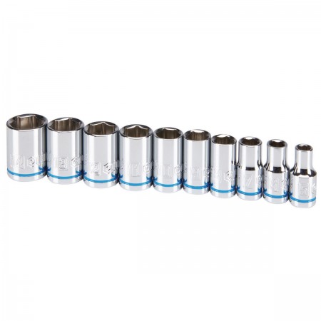 1/4 in. Drive Metric Chrome Socket Set, 10 Pc.