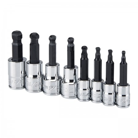 1/4 in. and 3/8 in.  Drive SAE Professional Ball Hex Socket Set, 8  Pc.