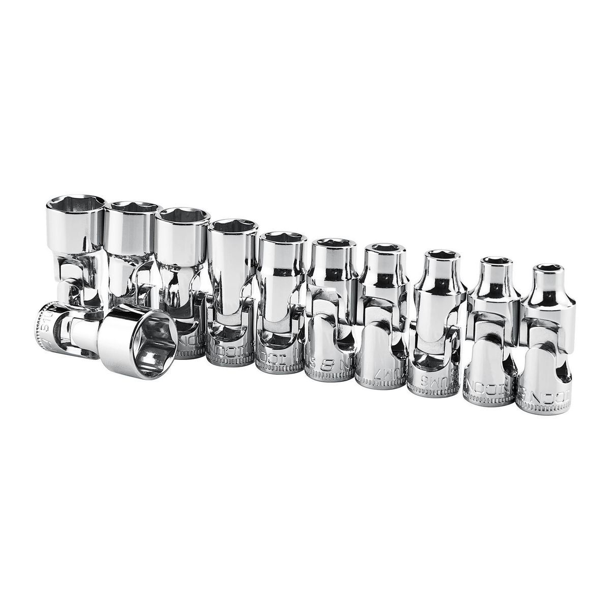 1/4 in.  Drive Metric Professional Universal Joint Shallow Socket Set