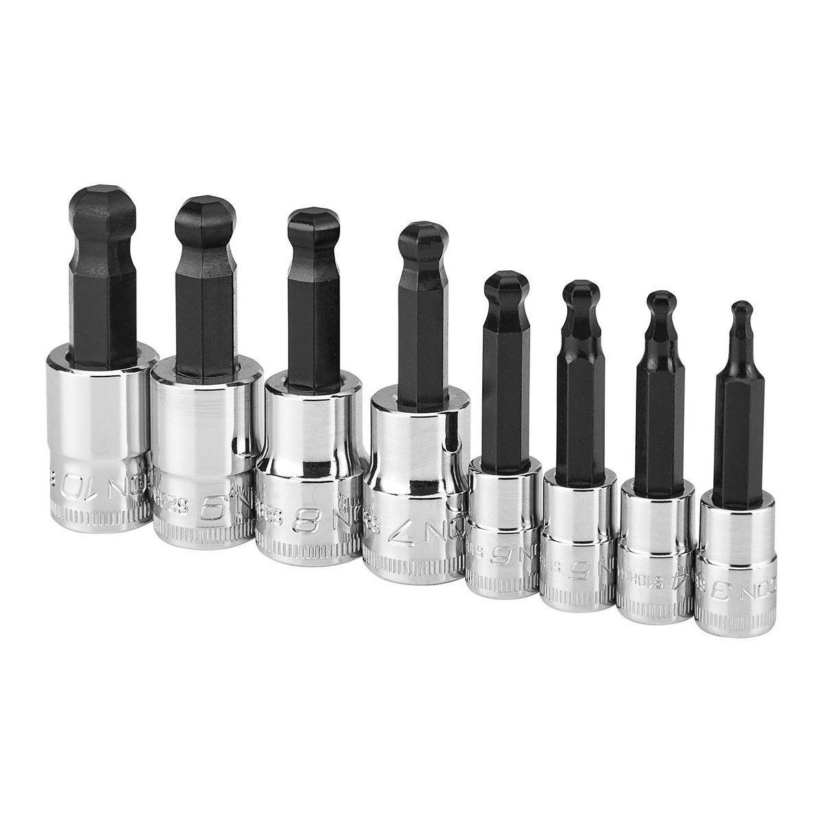 1/4 in. and 3/8 in.  Drive Metric Professional Ball Hex Socket Set, 8-Piece