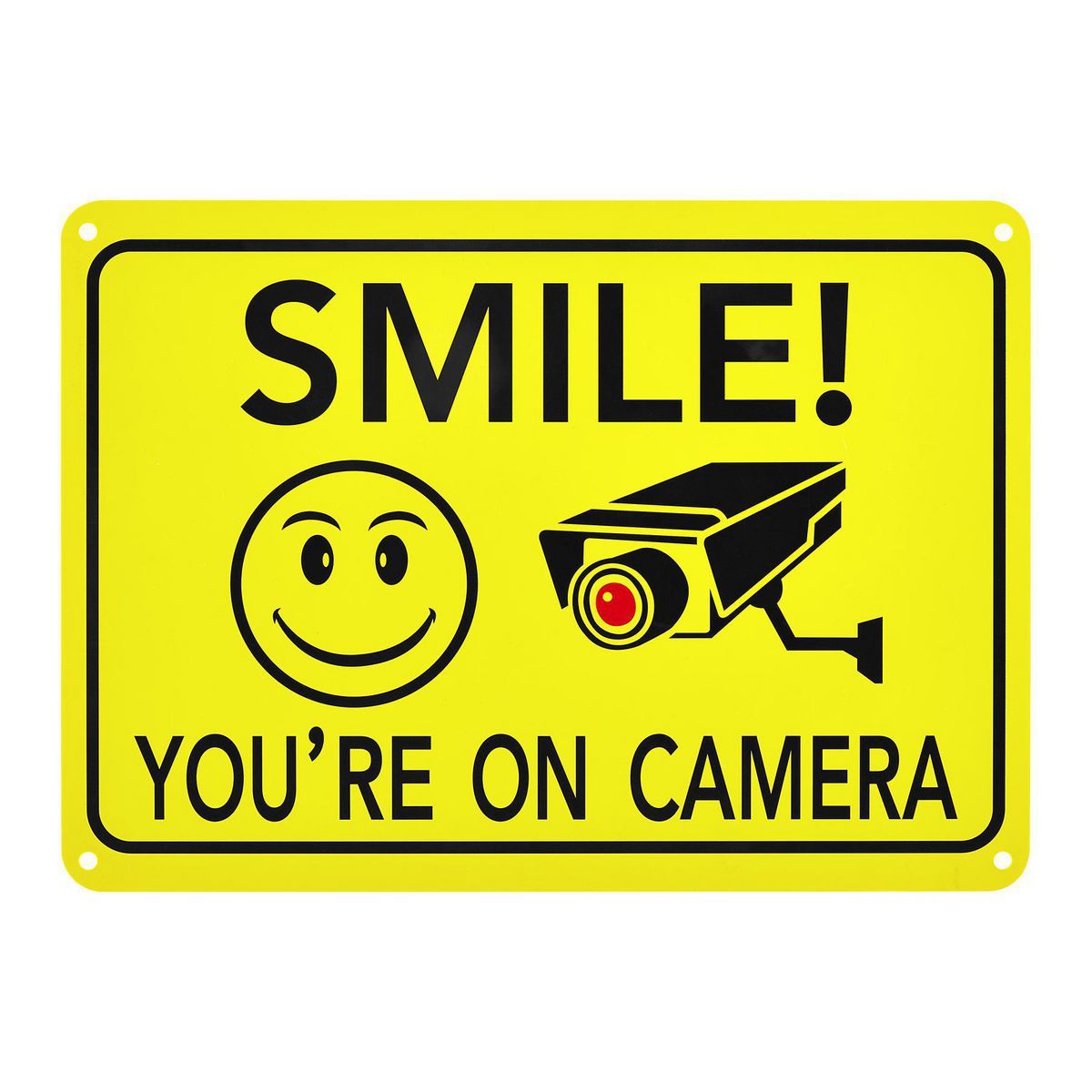 14 in. x 10 in. Smile You're On Camera Sign