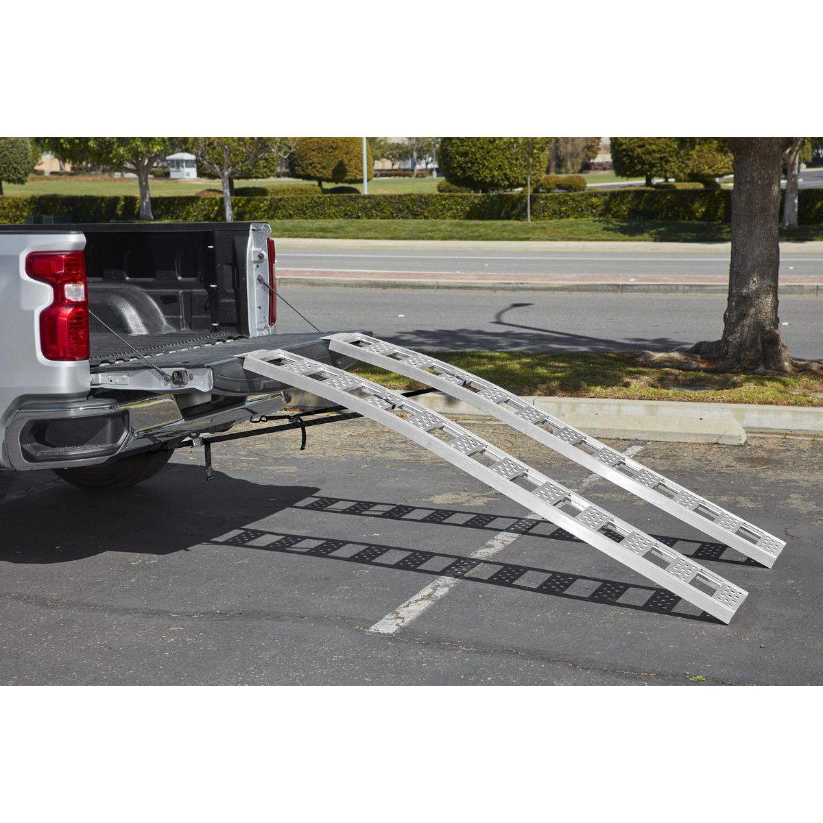 1500 lb. Capacity, 12 in. x 90 in. Arched Aluminum Ramps, Set of 2