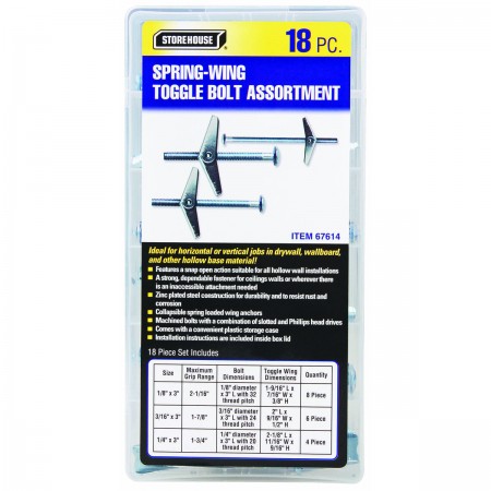 18 Piece Toggle Bolt Assortment