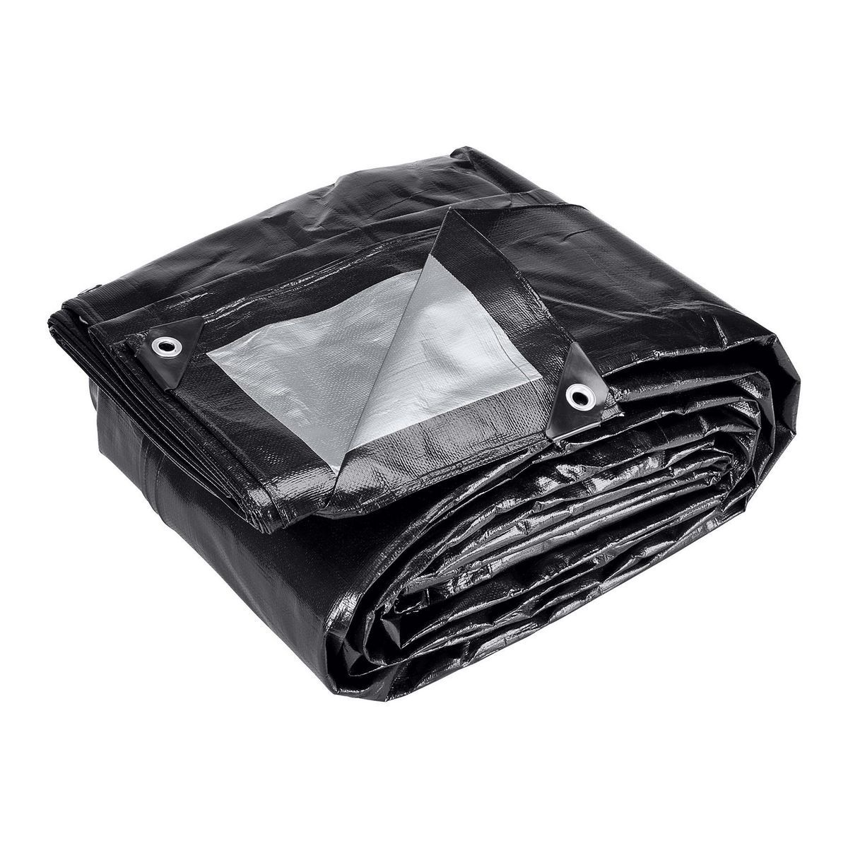 18 ft. x 24 ft. Silver and Black Extreme Duty Weather Resistant Tarp