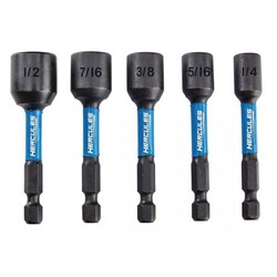 2-9/16 in. Impact Rated Magnetic Nut Setters SAE, 5 Piece