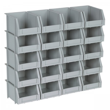 20 Bin Rail Mount Stackable Parts Storage