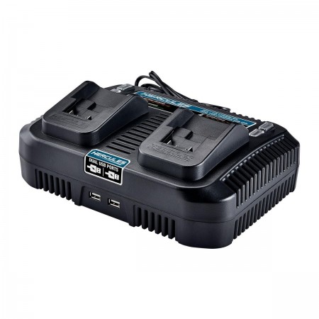 20v/12v Lithium-Ion Multi-Voltage Dual Port Fast Charger with Dual USB