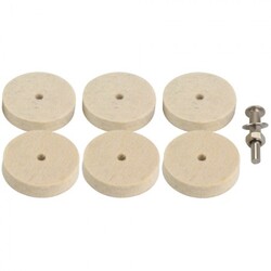 2 in. Lamb's Wool Polishing Wheels, 6 Pc.