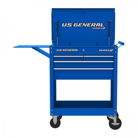 30 in. 4 Drawer Tech Cart, Blue