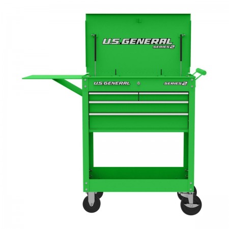 30 in. 4 Drawer Tech Cart, Green