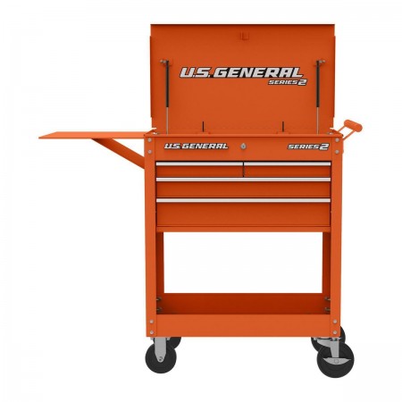 30 in. 4 Drawer Tech Cart, Orange