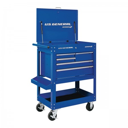 30 in. 5 Drawer Mechanic's Cart, Blue