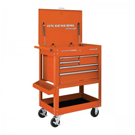 30 in. 5 Drawer Mechanic's Cart, Orange