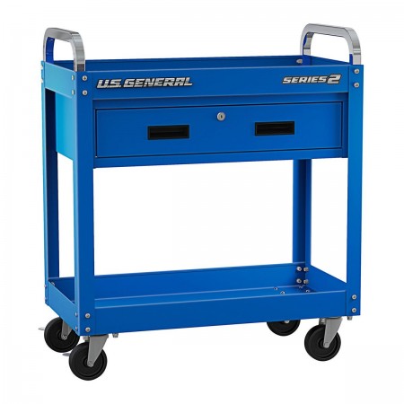 30 in. Service Cart with Drawer, Blue