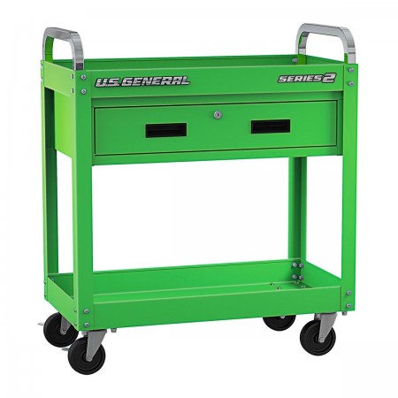 30 in. Service Cart with Drawer, Green