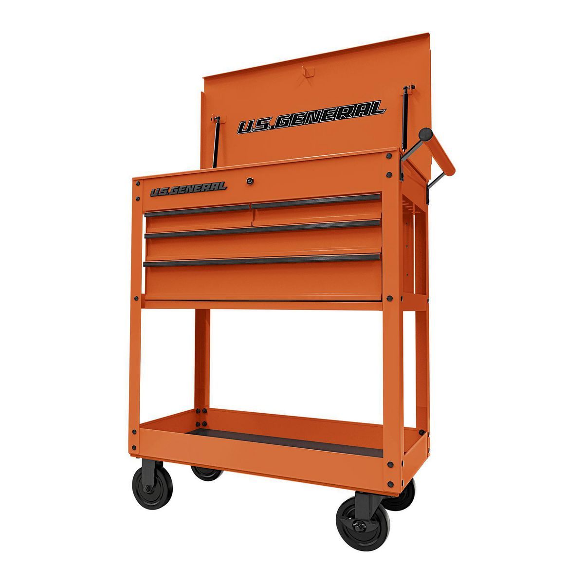 30 in. 4-Drawer Tech Cart, Orange