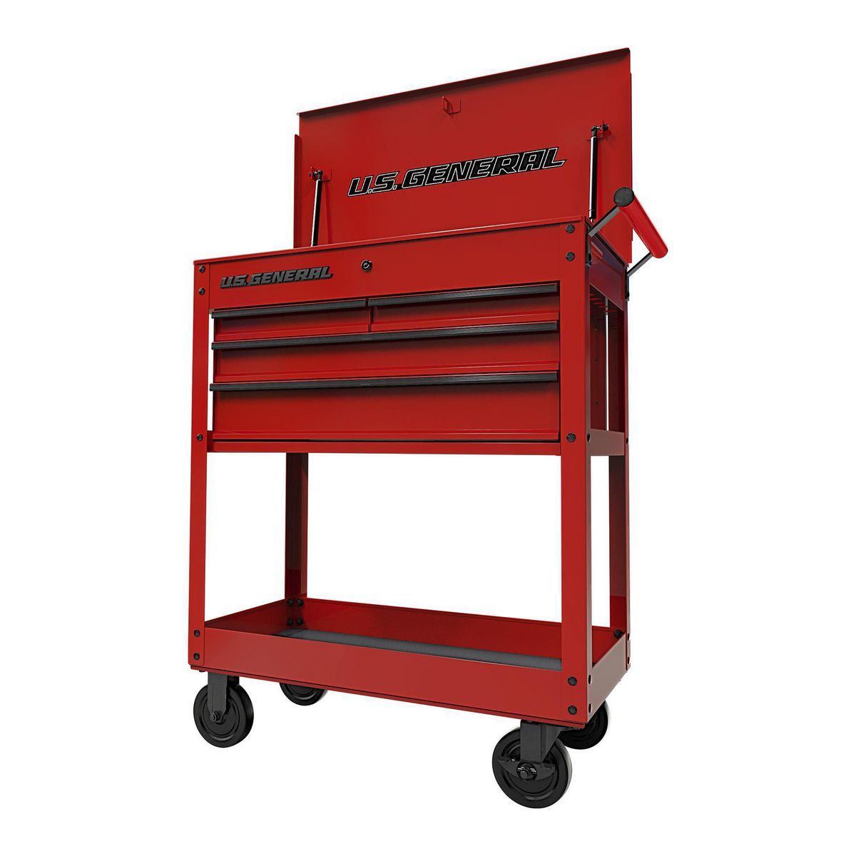30 in. 4-Drawer Tech Cart, Red