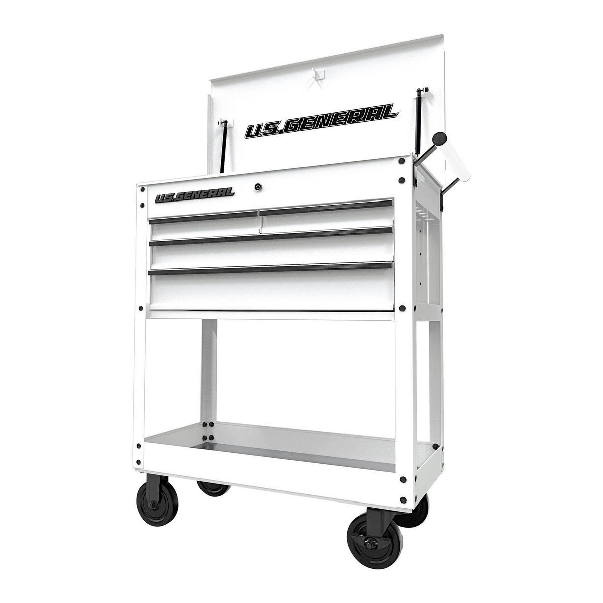 30 in. 4-Drawer Tech Cart, White