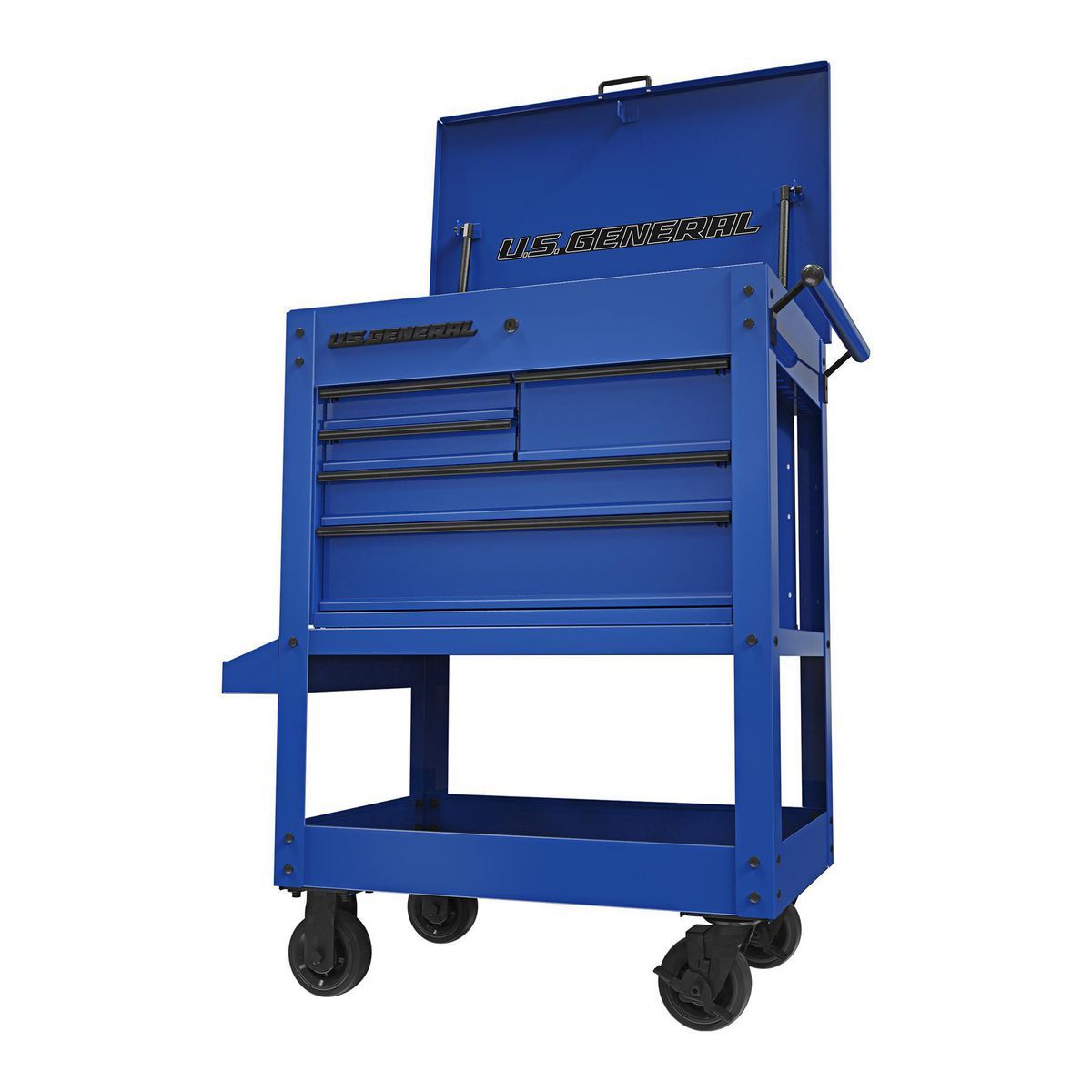 30 in., 5-Drawer Mechanics Cart, Blue