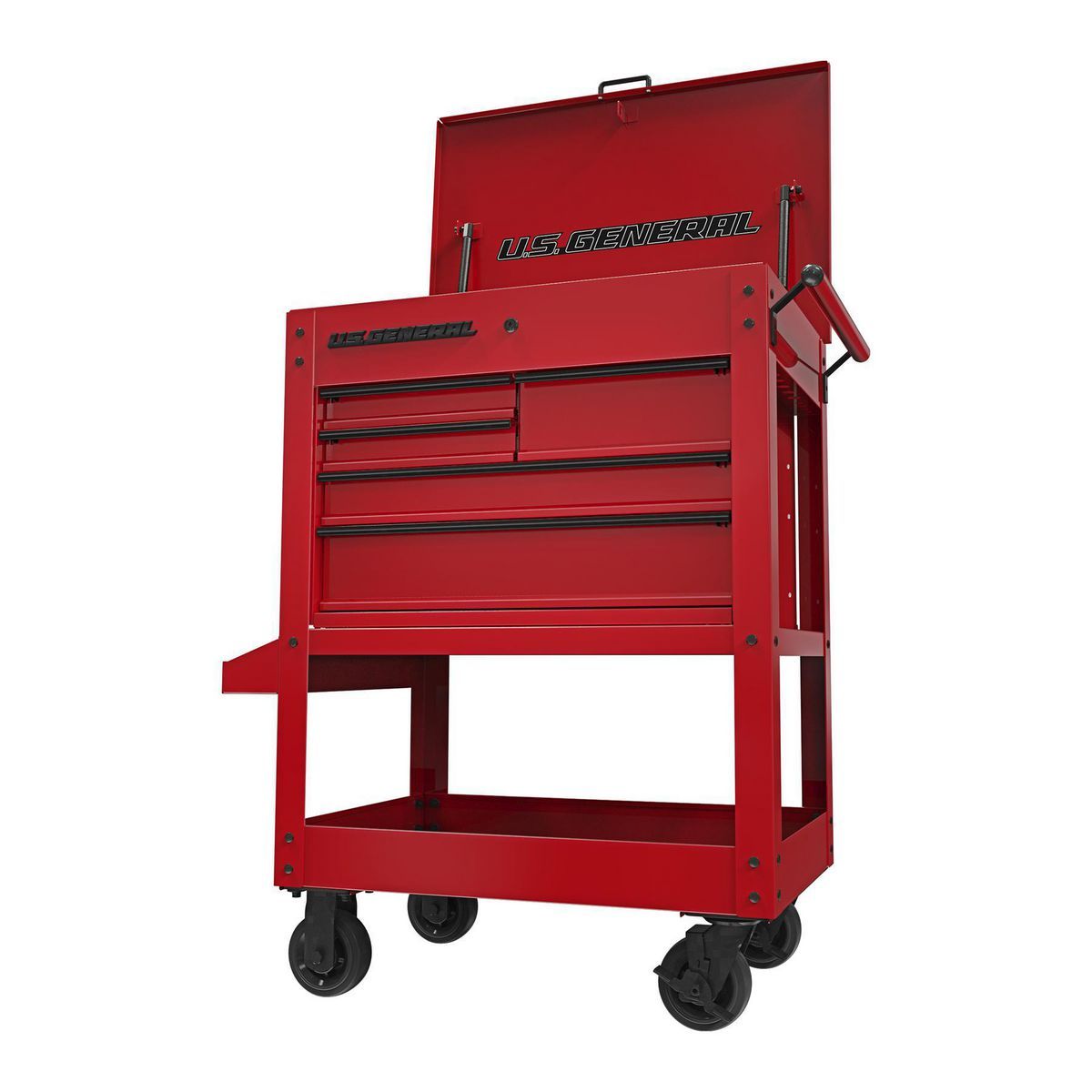 30 in., 5-Drawer Mechanics Cart, Red