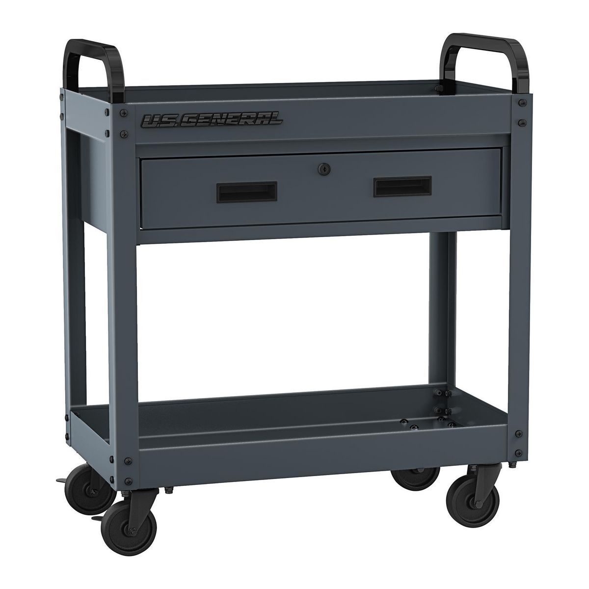 30 in. Service Cart with Drawer, Slate Gray