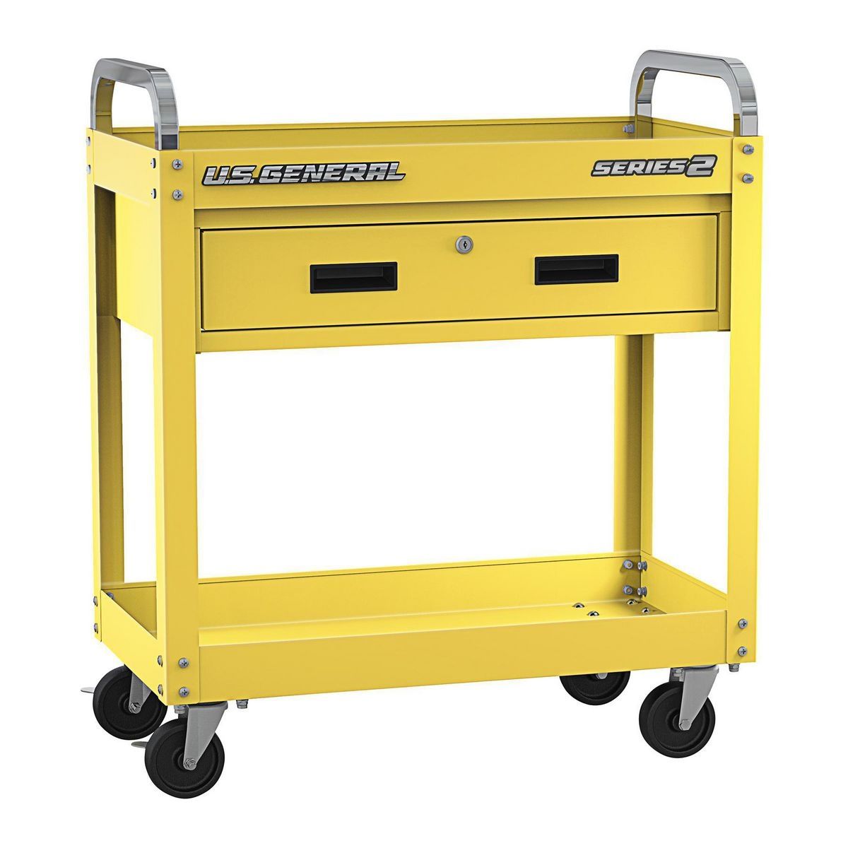 30 in. Service Cart with Drawer, Yellow