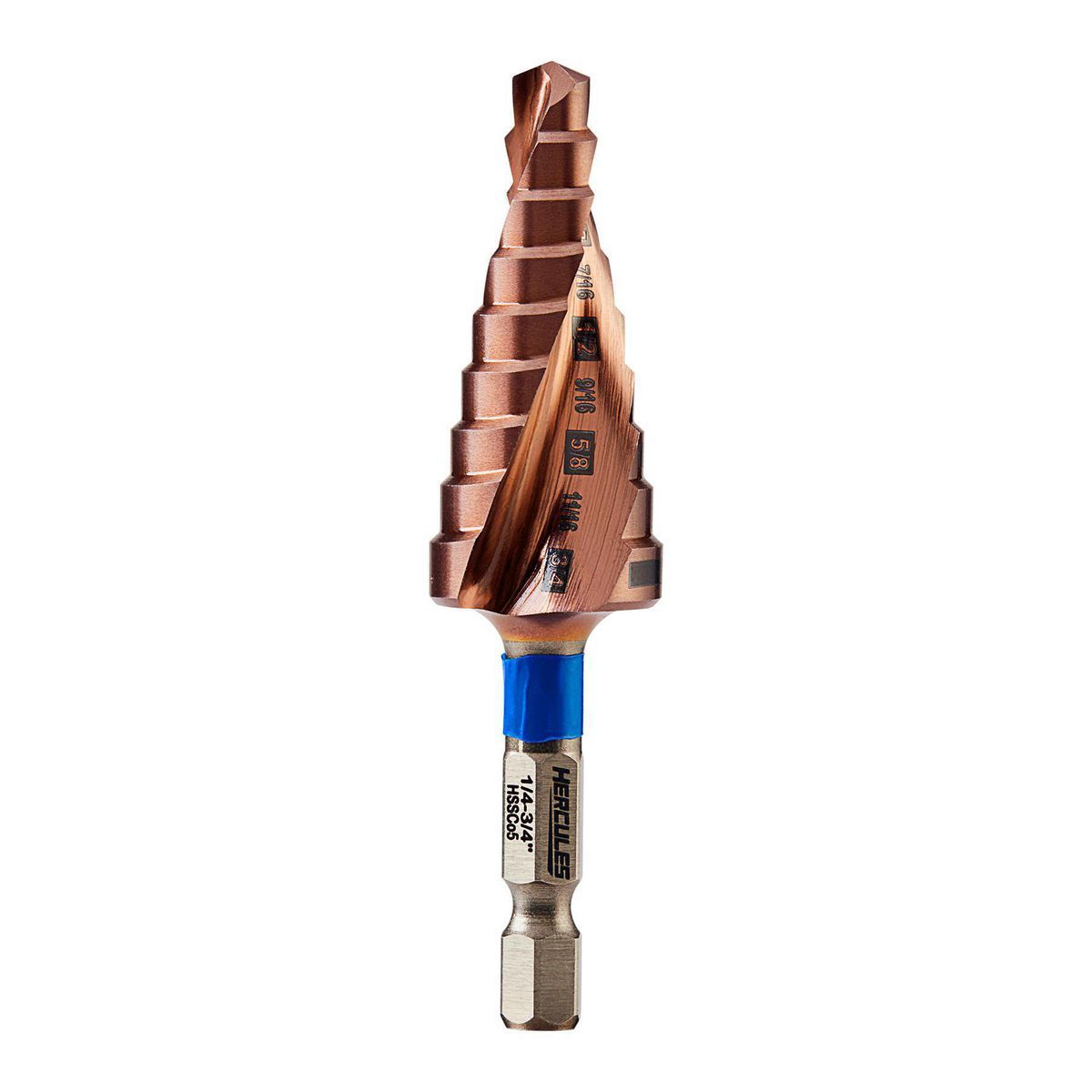 #3, 1/4 in. to 3/4 in. Cobalt Steel Step Drill Bit