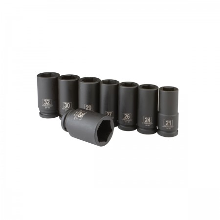 3/4 in. Drive Metric Impact Deep Socket Set, 8 Pc.