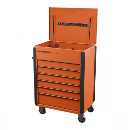 34 in. Full Bank Service Cart, Orange