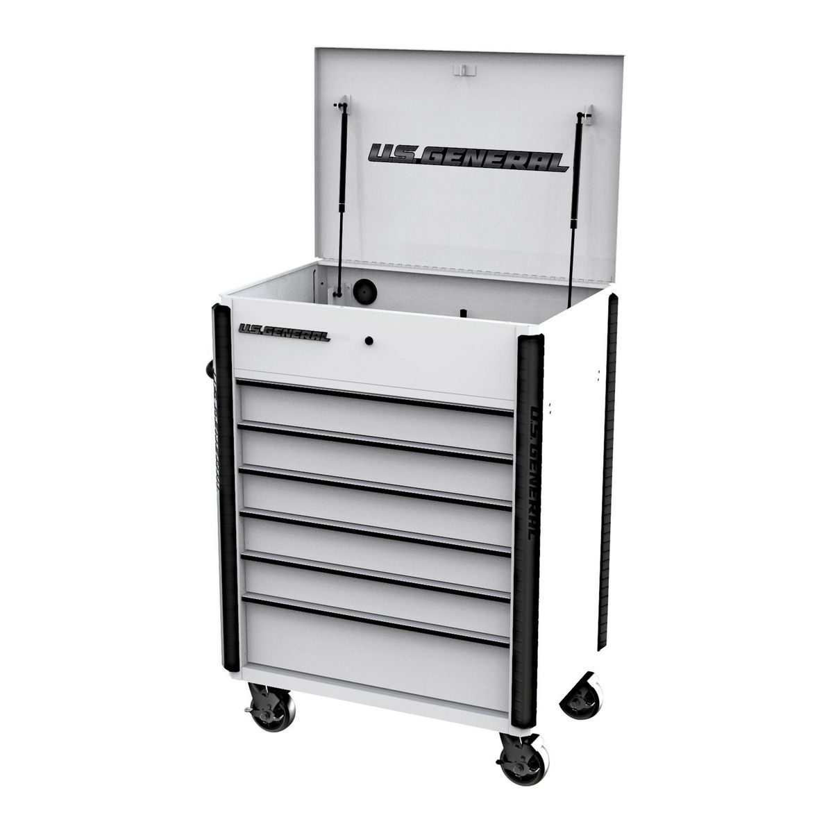 34 in. x 23 in., 6-Drawer, Full-Bank Service Cart, White