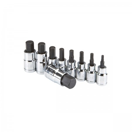 3/8 in., 1/2 in. Drive Metric Hex Socket Set, 9 Pc.