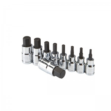 3/8 in., 1/2 in. Drive SAE Hex Socket Set, 9 Pc.