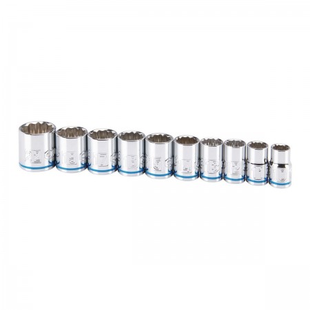 3/8 in. Drive Metric Chrome Socket Set, 10 Pc.