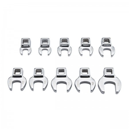 3/8 in.  Drive Metric Professional Crowfoot Wrench Set, 10 Pc.