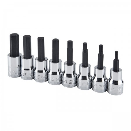 3/8 in.  Drive Metric Professional Hex Bit Socket Set, 8 Pc.