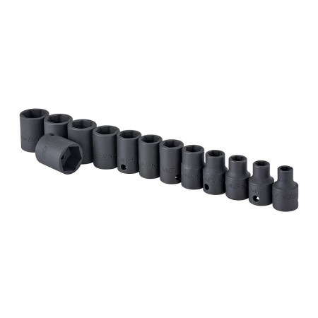 3/8 in.  Drive Metric Professional Impact Socket Set, 13 Pc.