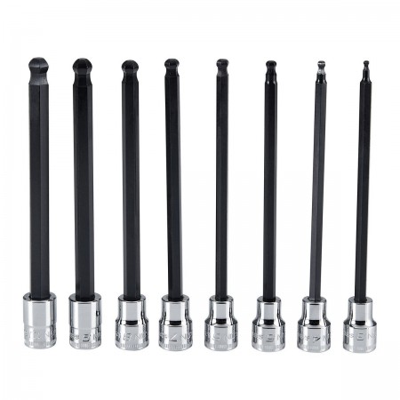 3/8 in.  Drive Metric  Professional Long Ball Hex Bit Socket Set, 8  Pc.