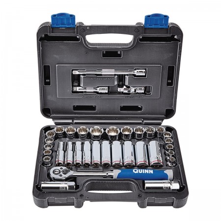 3/8 in. Drive SAE & Metric High Visibility Socket Set, 35 Pc.