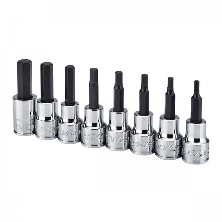 3/8 in.  Drive SAE Professional Hex Bit Socket Set, 8 Pc.