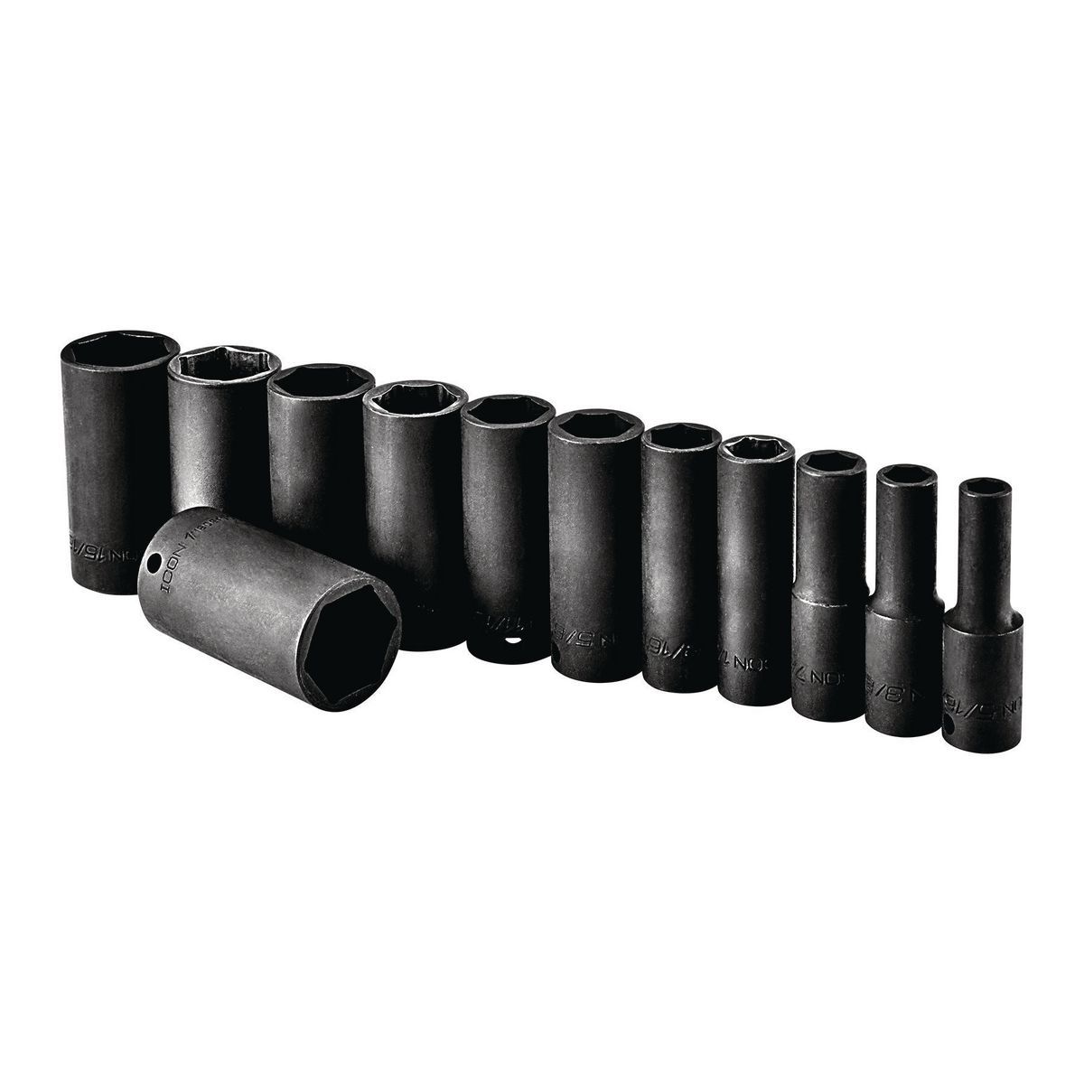 3/8 in. Drive SAE Professional Deep Impact Socket Set, 12-Piece