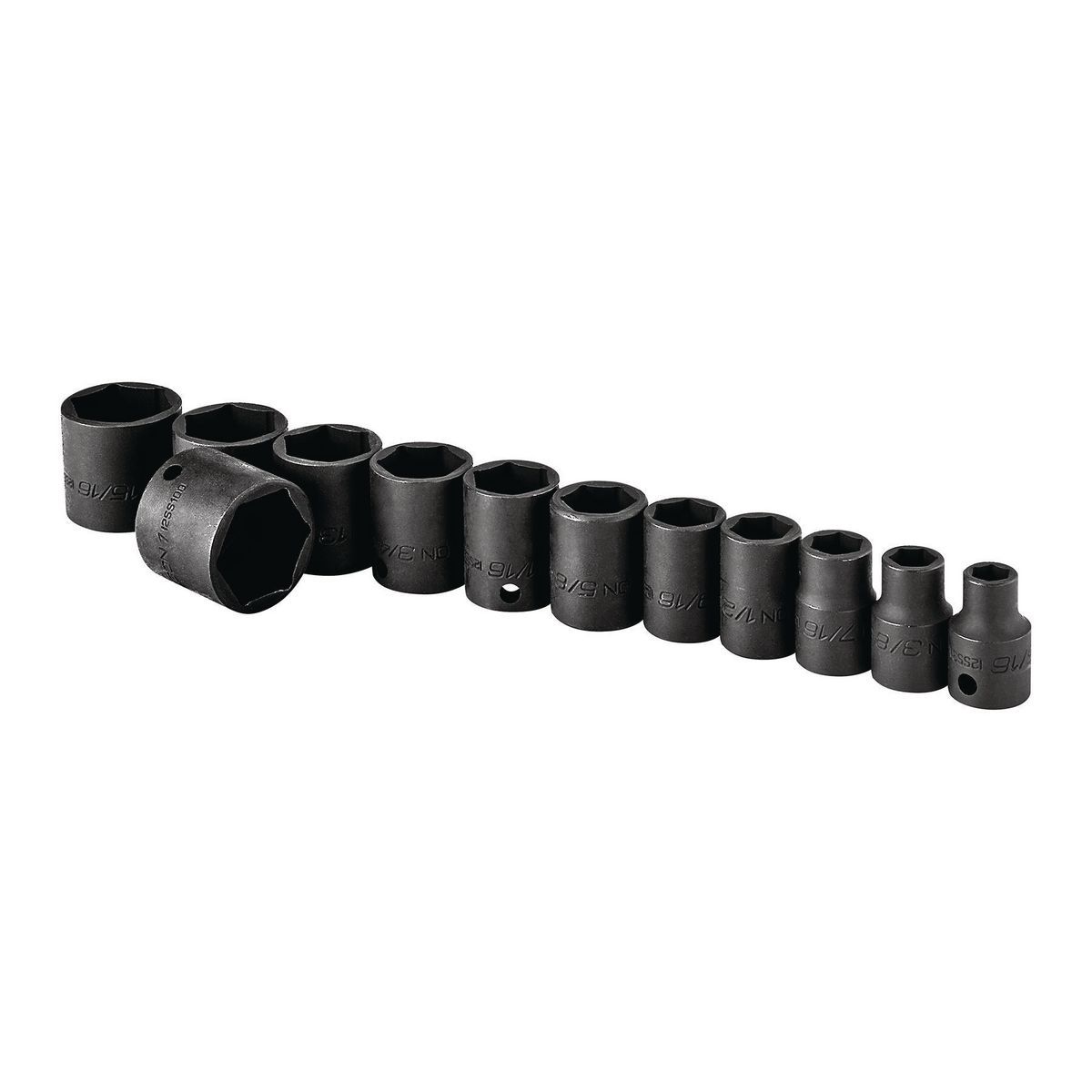 3/8 in. Drive SAE Professional Impact Socket Set, 12 Piece