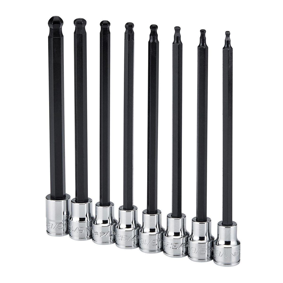 3/8 in. Drive SAE Professional Long Ball Hex Bit Socket Set, 8-Piece