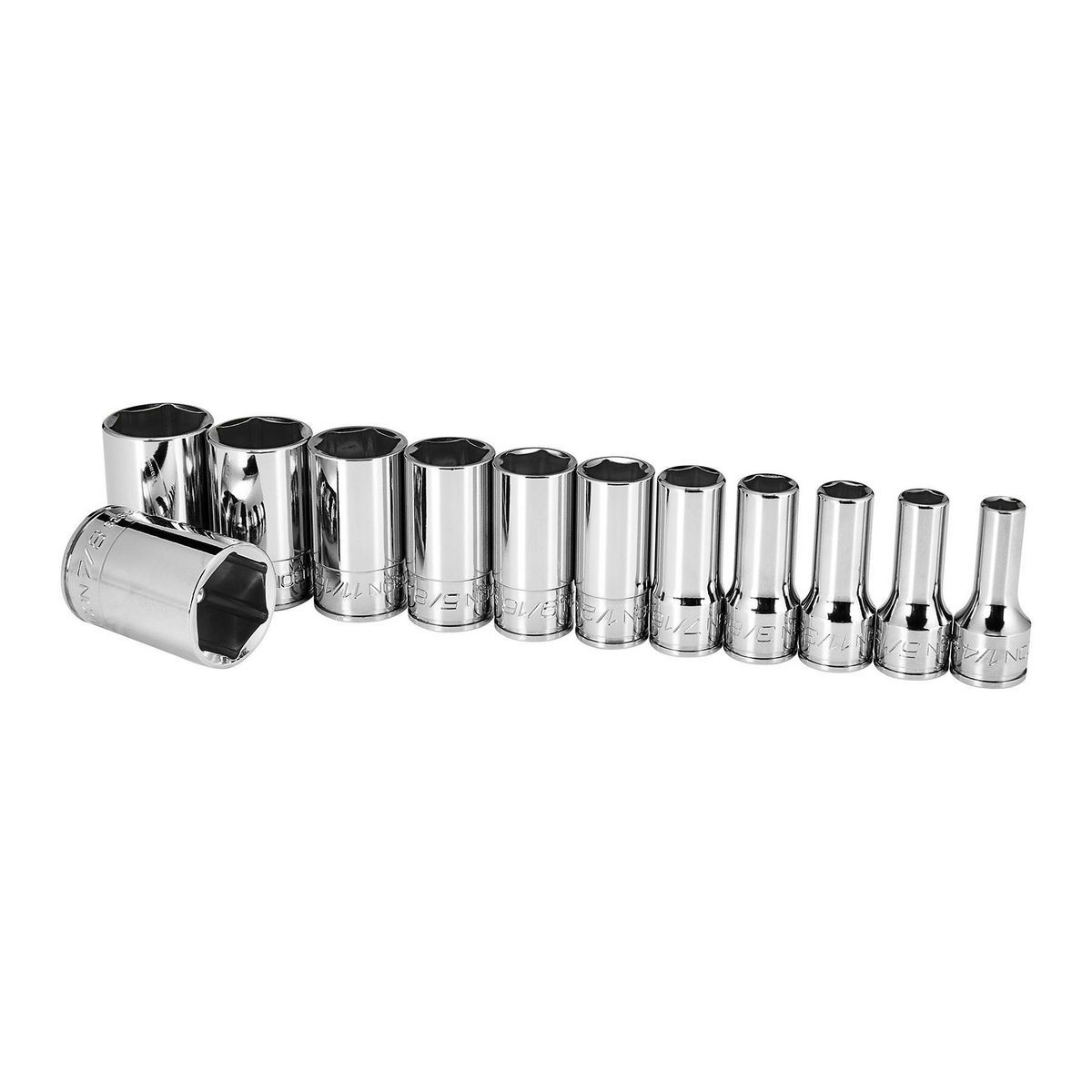 3/8 in. Drive, SAE Professional Semi-Deep Socket, 12-Piece