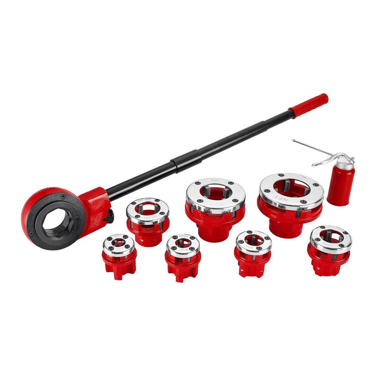 3/8 in. to 2 in. Ratcheting Pipe Threader Set, 10-Piece