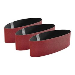 3 in. x 21 in., 120 Grit Sanding Belts with zirconia alumina Grain, 3-Pack