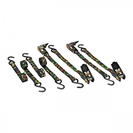 400 lb. Capacity 1 in. x 8 ft. Camouflage Ratcheting Tie Downs, 4 Pk.