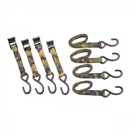 400 lb. Capacity 6 ft. x 1 in. Camouflage Cam Buckle Tie Downs, 4 Pk.