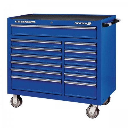 44 in. x 22 In. Double Bank Roller Cabinet, Blue